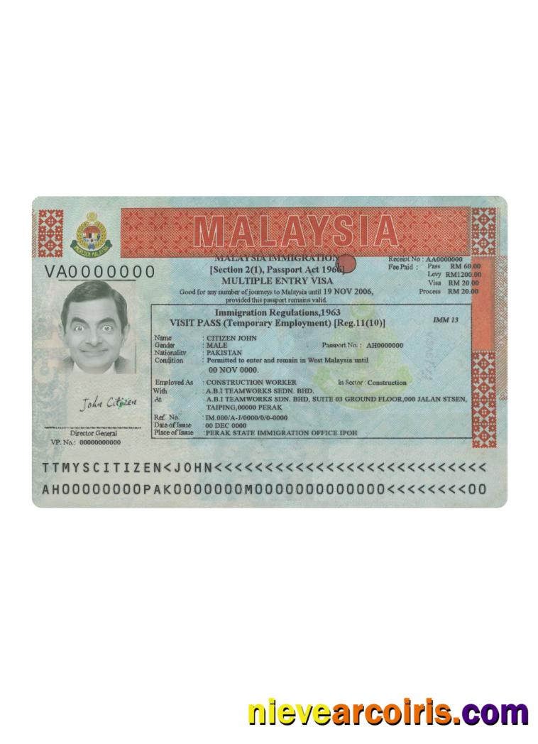 Malaysia multiple entry visa version 2